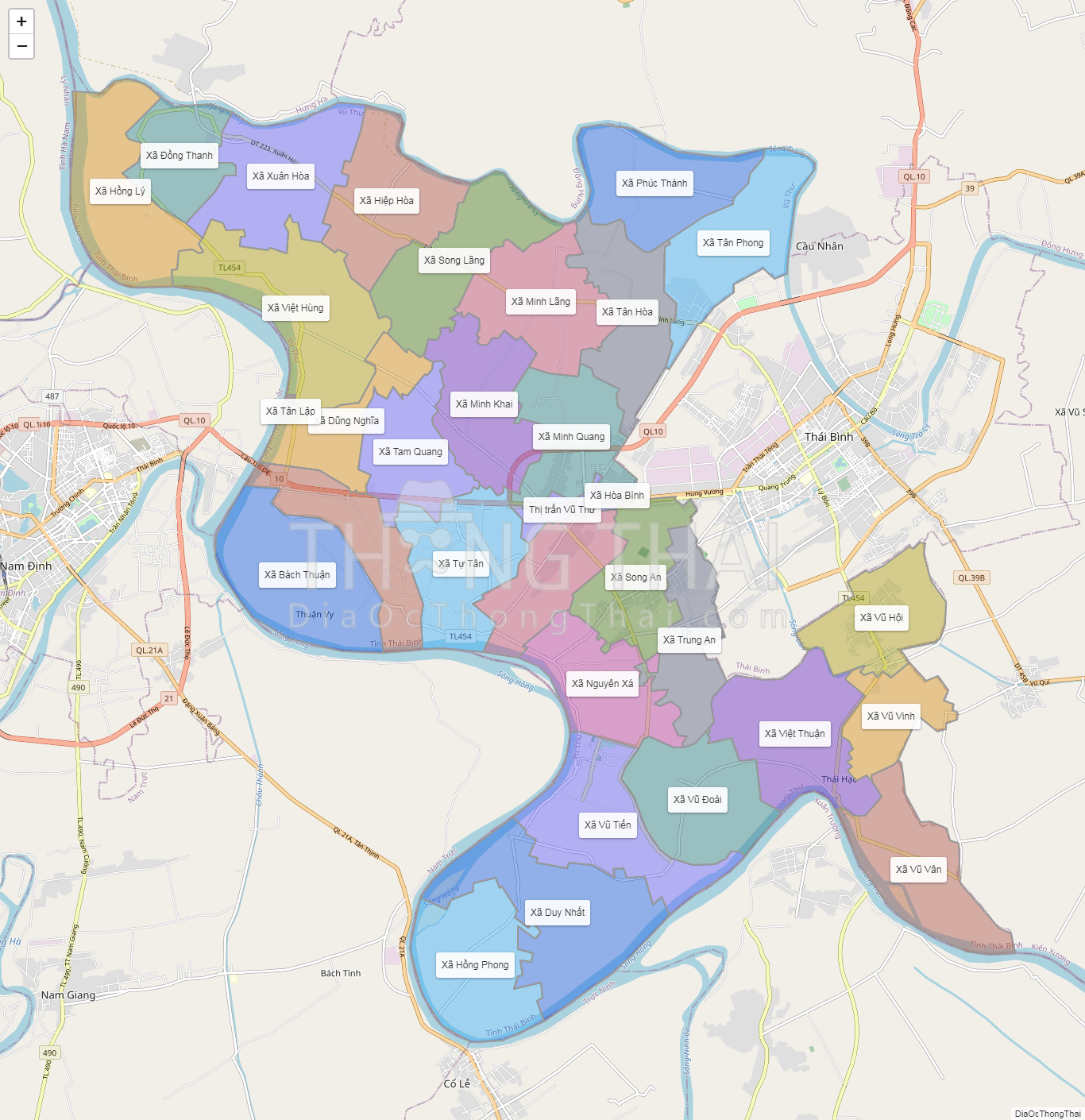 Bản đồ hành chính Huyện Vũ Thư | Bản đồ, Thử thai