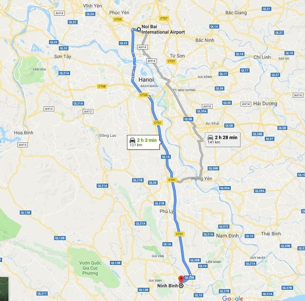 Hướng Dẫn Đi Taxi Nội Bài Về Ninh Bình - Tiết Kiệm Chi Phí Nhất 5 Hướng dẫn cách di chuyển từ sân bay Nội Bài đi Ninh Bình: Bản đồ đường đi từ sân bay Nội Bài đến Ninh Bình